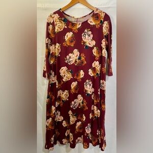 Floral Burgundy Boutique Dress